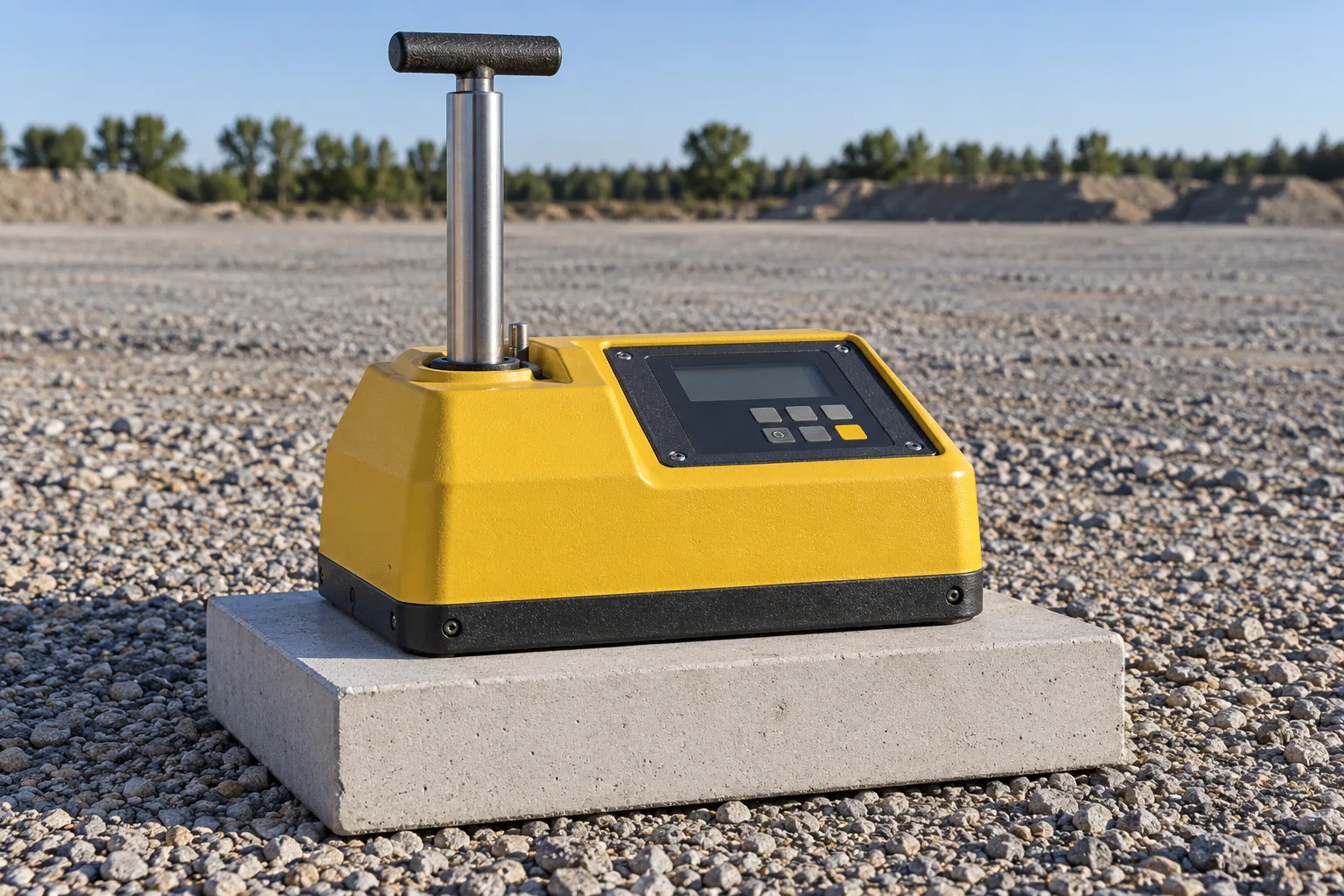 Portable gauge on a reference standard block